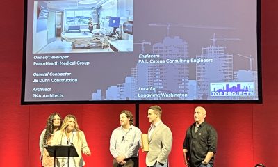 PeaceHealth Project Manager Pam Kaleal-Broderius speaks on behalf of PeaceHealth at the DJC Top Projects award ceremony at the Portland Convention Center on June 6.